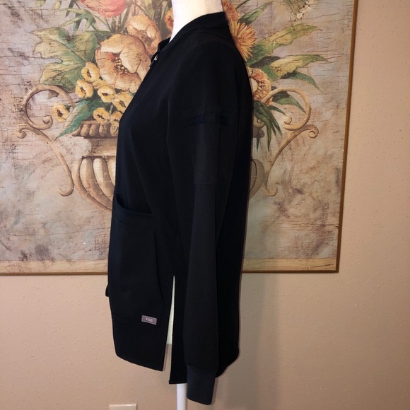 Sz XS Figs Black Bellery Bomber Scrub Jacket Women's X-Small - Picture 10 of 16